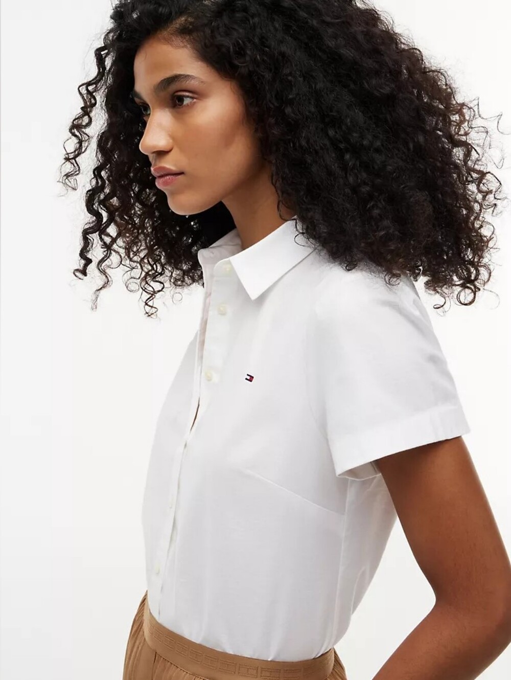 NWT Tommy Hilfiger White Short-Sleeve Oxford Button Down Shirt